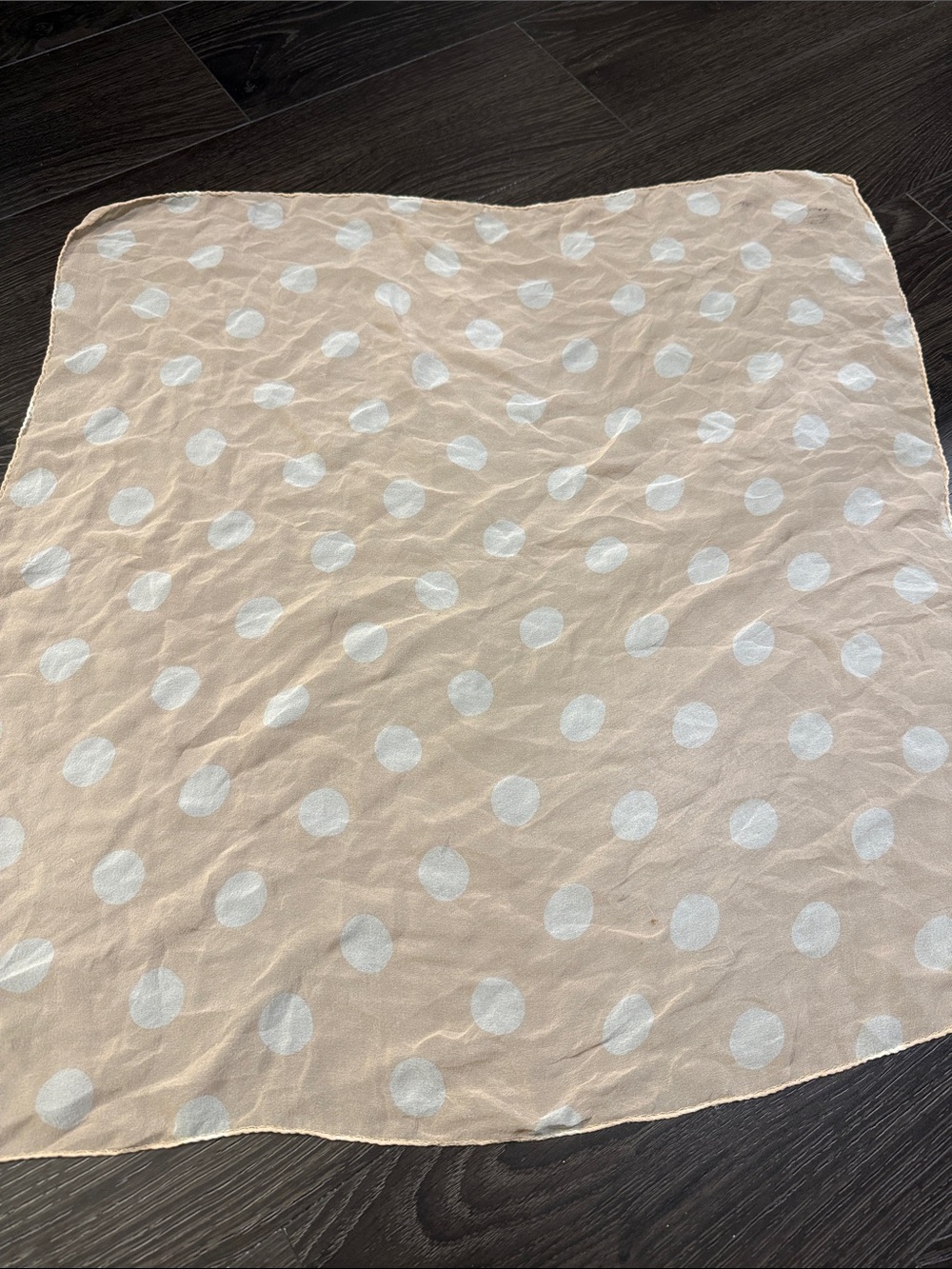 Marc By Marc Jacobs Beige Scarf with White Polka Dots